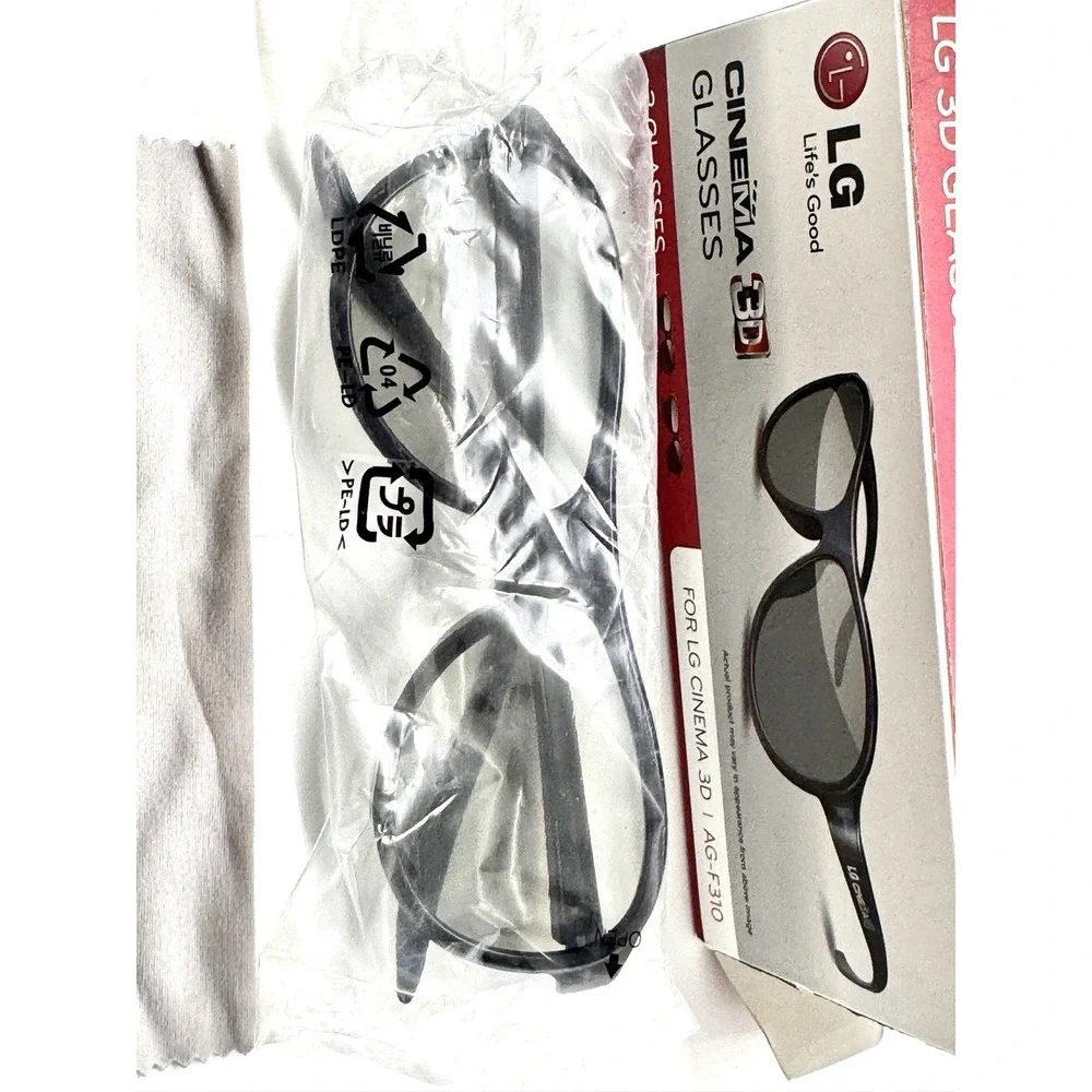 LG‎ AG-F310 Cinema 3D Glasses Black Open Box New Unused 1 Pair